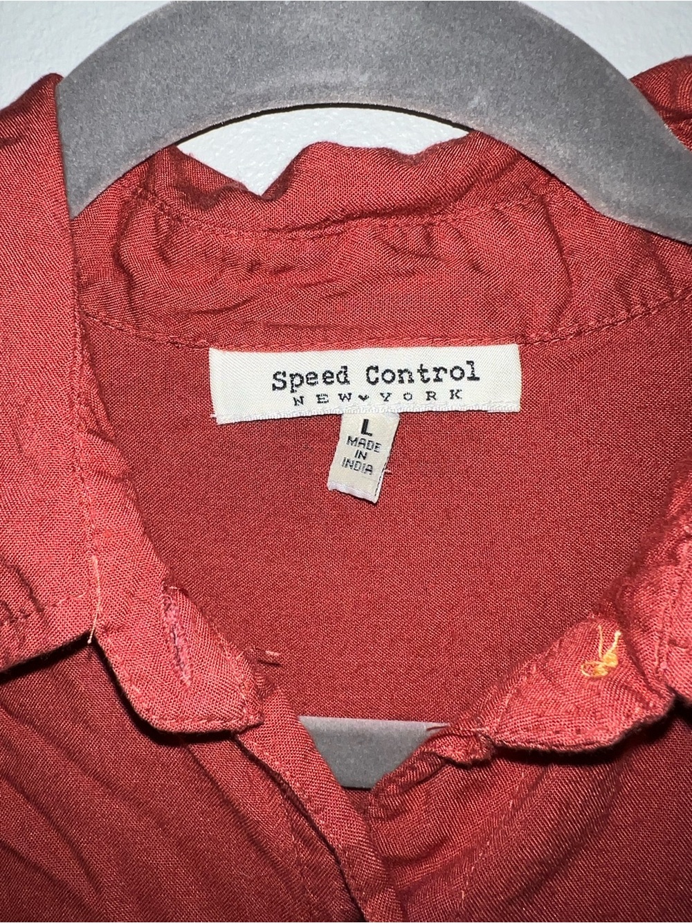 Speed Control Button-Front Dress in Rust - Picture 2 of 3